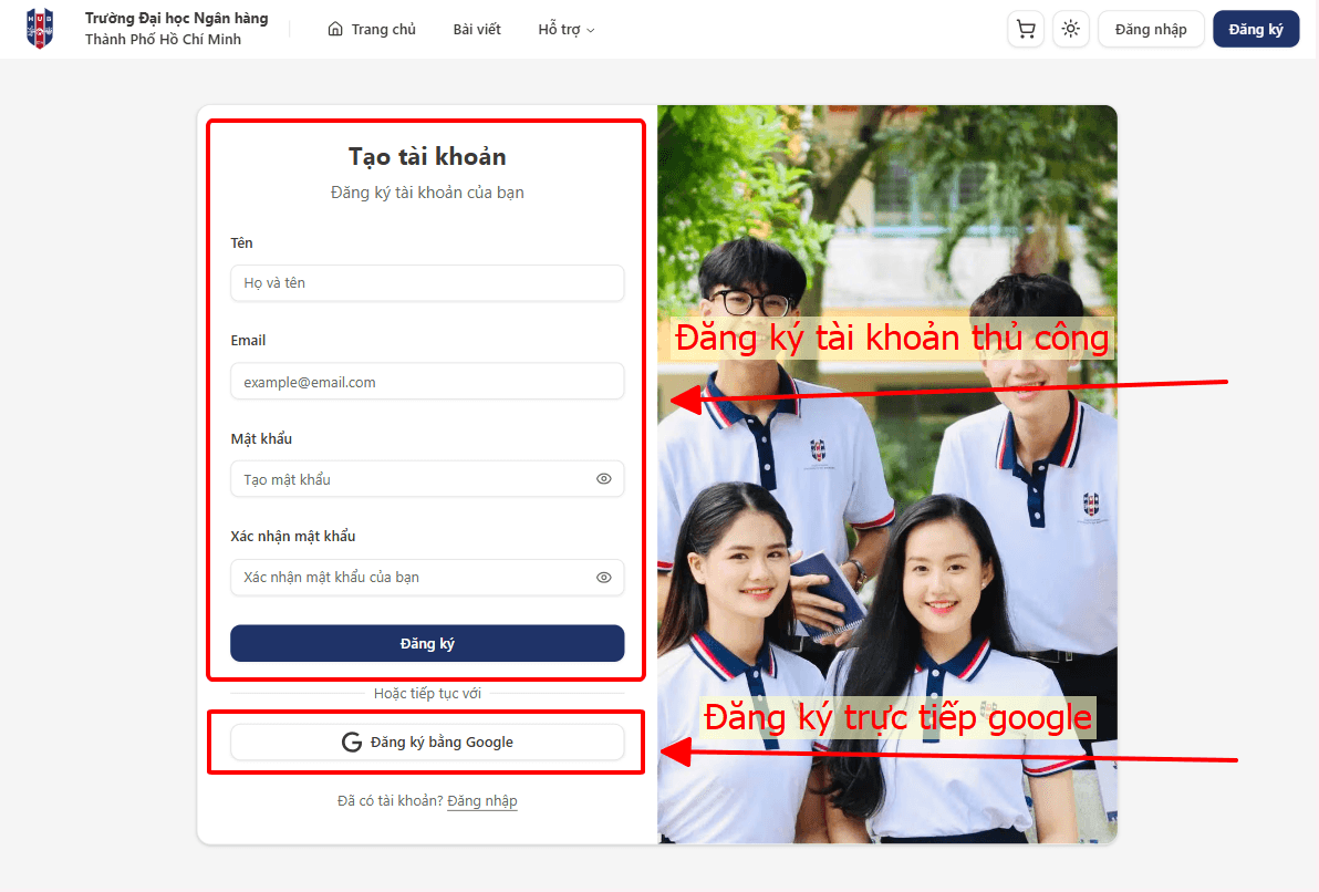 Hướng dẫn Đăng ký Hệ thống